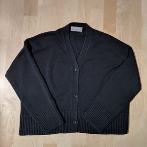 Everlane Soft Cotton Square Cardigan XS Black